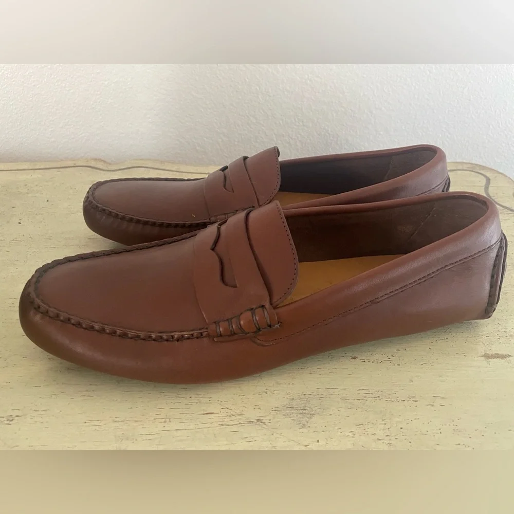 J. CREW Classic Leather Driving Shoes in Brown Size 12 M $178‎ NWOB AW685